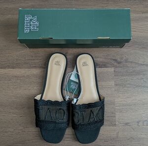 Wild Fable NWT Black Slides Sandals